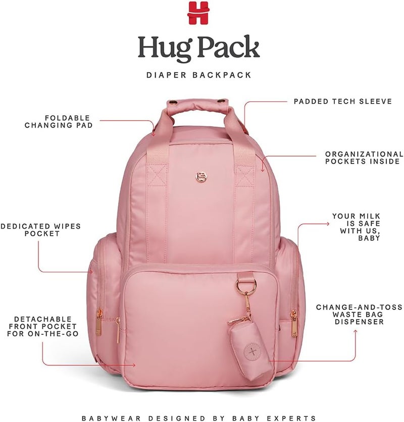 HUGGIES Unisex-adult Signature Hug Pack Diaper Backpack, Bridal Rose, One Size - Image 5